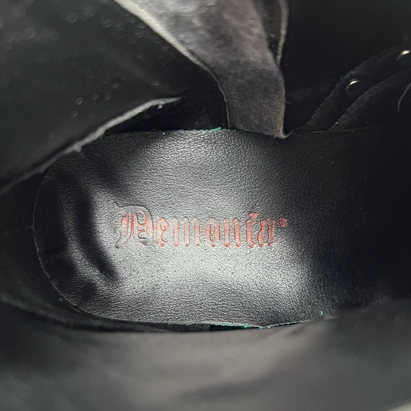 Demonia Emily-315 Ankle Boots Size 7 Black Vegan Leather Platform Whimsigoth - Picture 10 of 12